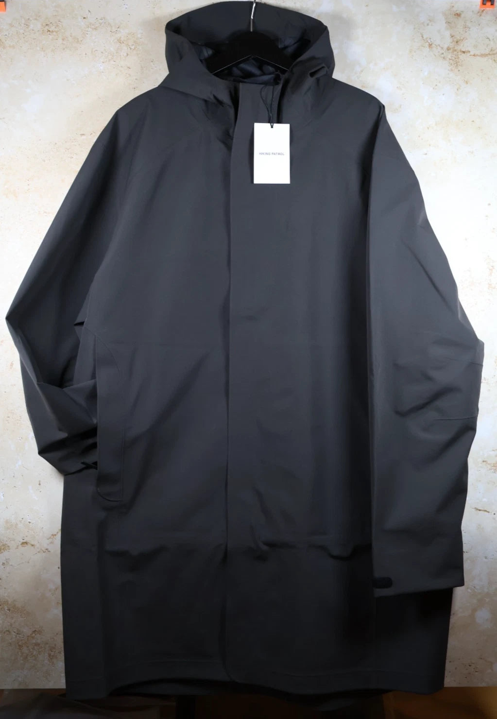 Hiking Patrol Long Arc 3L Shell Coat (Charcoal Black, XL)
