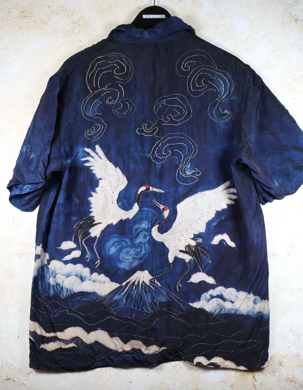Maharishi Boro Crane Camp Collar Shirt (Multi, Medium)
