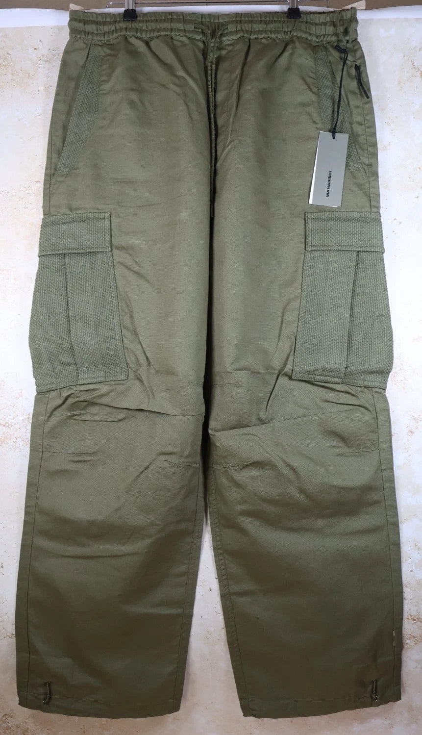 Maharishi Hemp Utility Cargo Track Pants (Olive, Large)