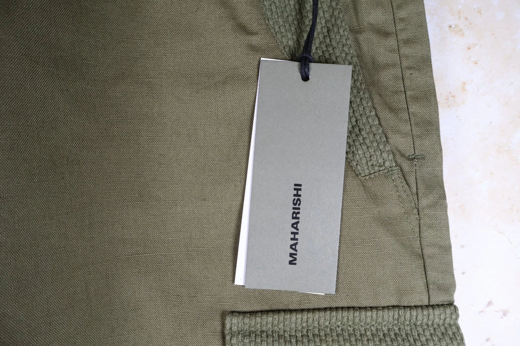 Maharishi Hemp Utility Cargo Track Pants (Olive, Large)