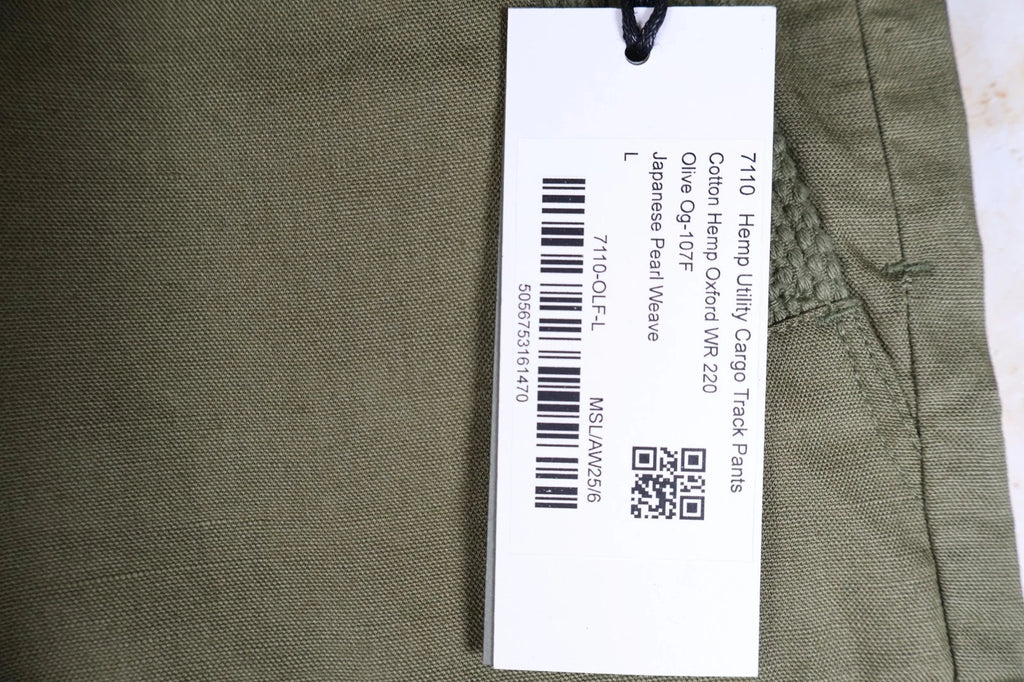 Maharishi Hemp Utility Cargo Track Pants (Olive, Large)