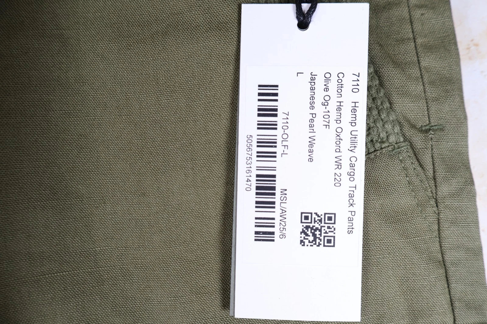 Maharishi Hemp Utility Cargo Track Pants (Olive, Large)