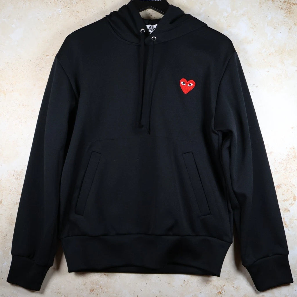 COMME des GARÇONS Play Play Heart Hoodie (Black, Small)