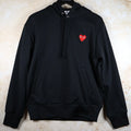 COMME des GARÇONS Play Play Heart Hoodie (Black, Small)