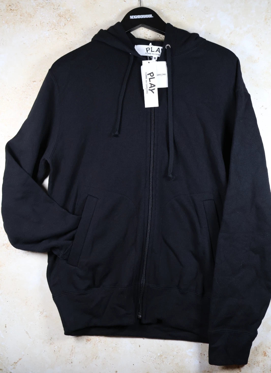 COMME des GARÇONS Play Full Zip Hoodie (Black, Medium)