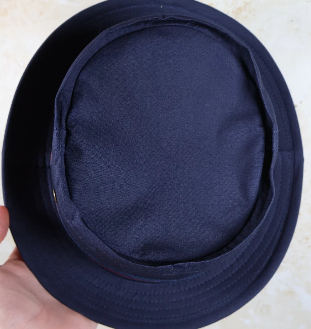Stetson Classic Band Pork Pie Cloth Hat (Navy/Red, M 56-57cm)