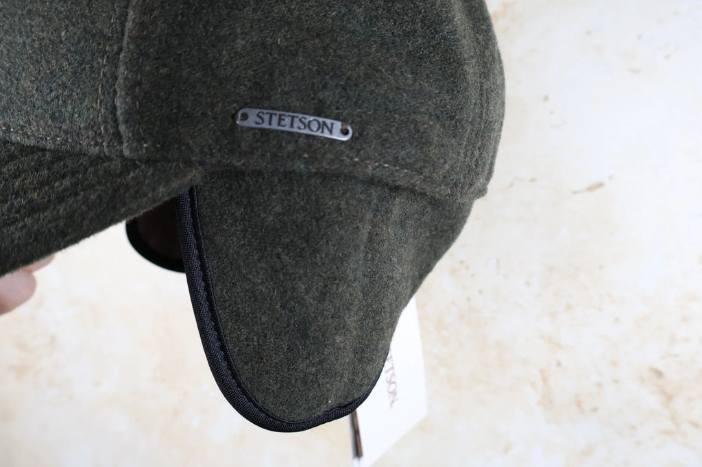 Stetson Vaby Cashmere/Wool Ear Flap Cap (Dark Olive, L 58-59cm)
