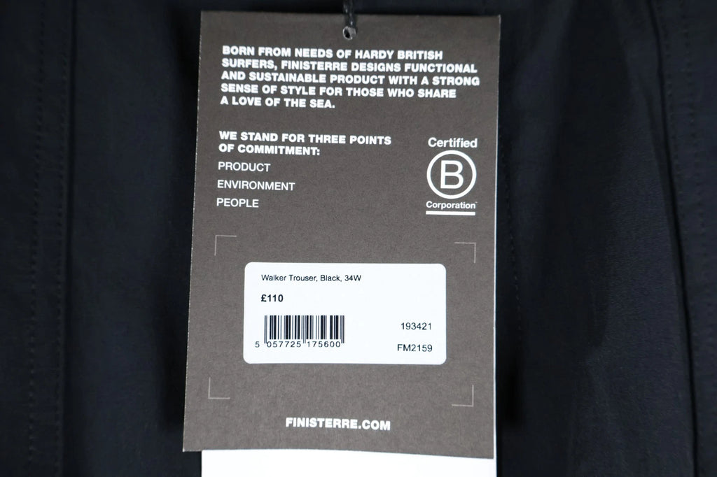Finisterre Technical Water-Repellent Walk Trouser (Black, W34)