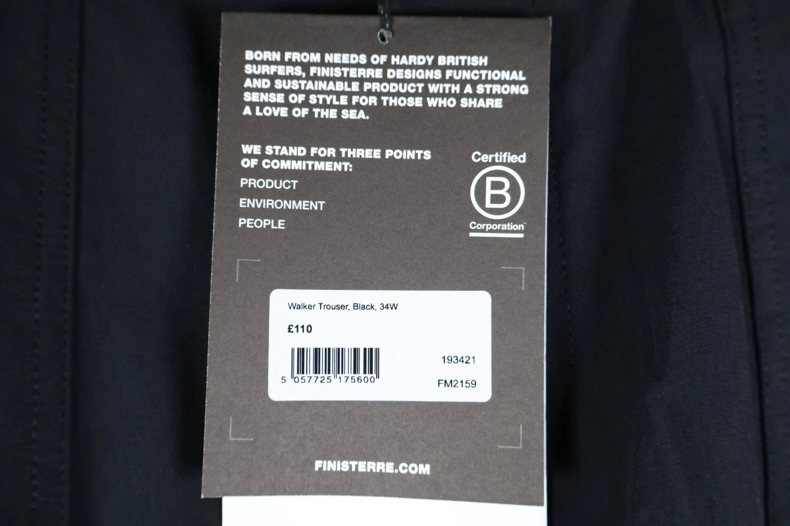 Finisterre Technical Water-Repellent Walk Trouser (Black, W34)
