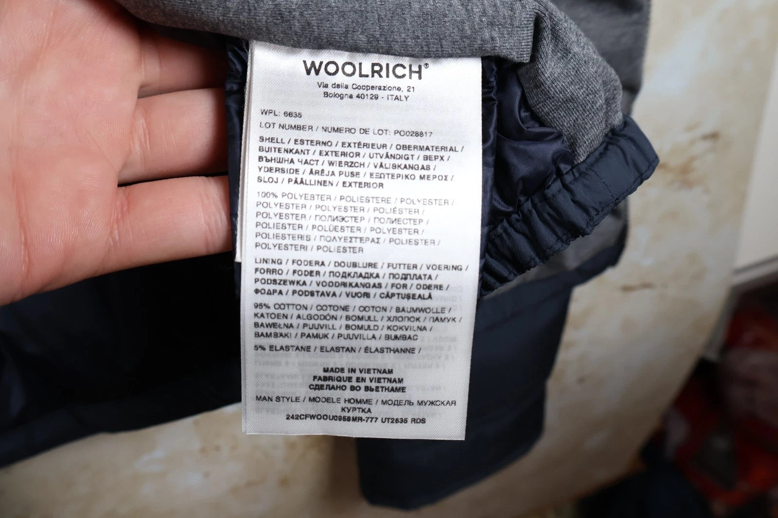 Woolrich Men's Microfibre Down Jacket (Melton Blue, Large)