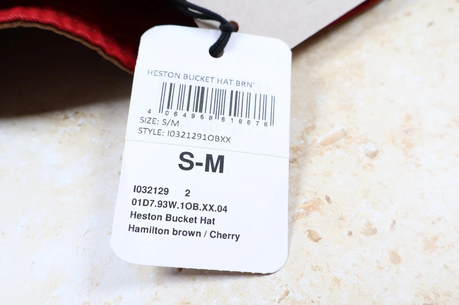 Carhartt WIP Reversible Heston Bucket Hat (Brown/Cherry, Size S-M)