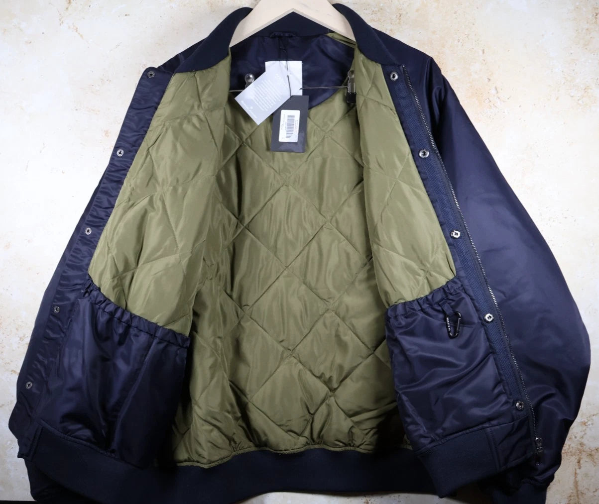 Percival Men's Nylon Bomber Jacket (Midnight/Olive, XXL)
