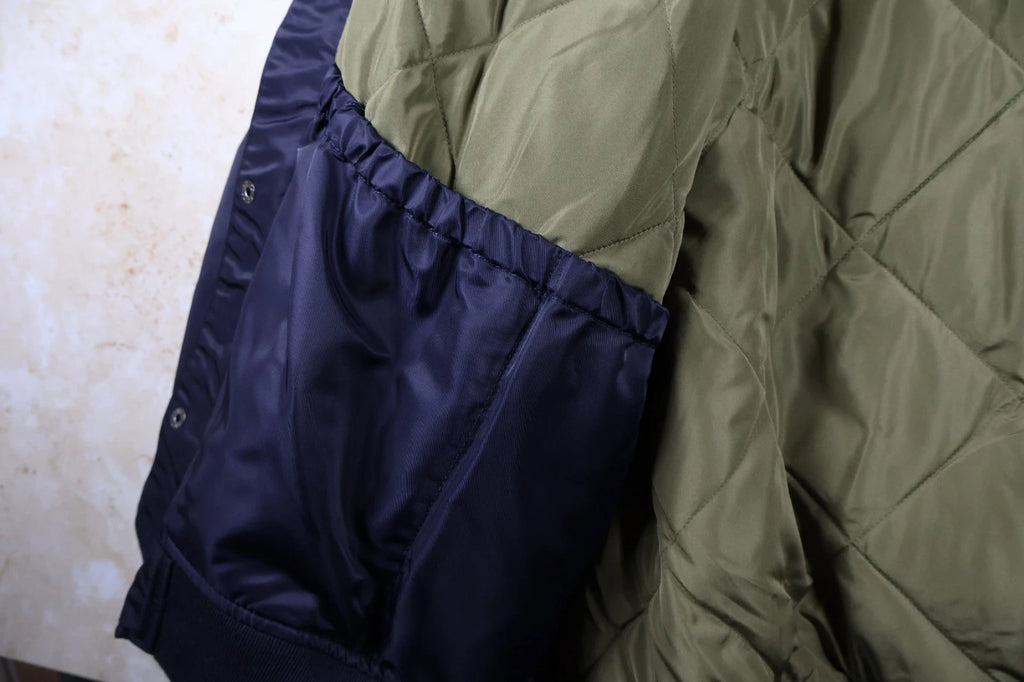 Percival Men's Nylon Bomber Jacket (Midnight/Olive, XXL)