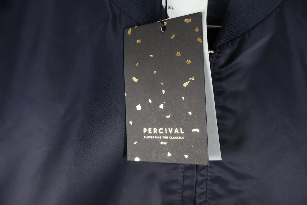 Percival Men's Nylon Bomber Jacket (Midnight/Olive, XXL)