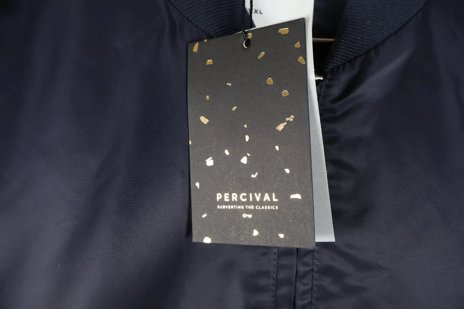 Percival Men's Nylon Bomber Jacket (Midnight/Olive, XXL)