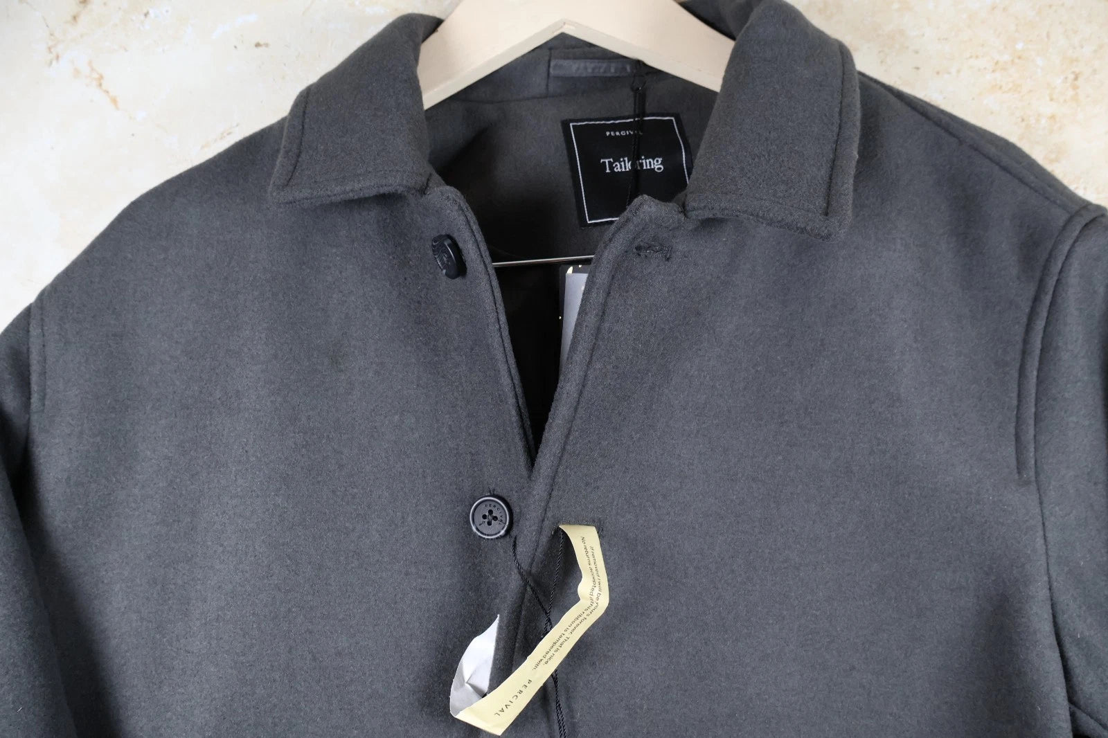 Percival Men's Melton Wool Pea Coat Jacket (Charcoal, Size 40)