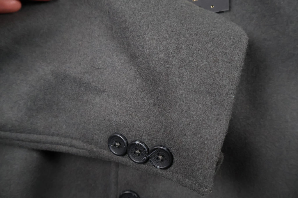 Percival Men's Melton Wool Pea Coat Jacket (Charcoal, Size 40)