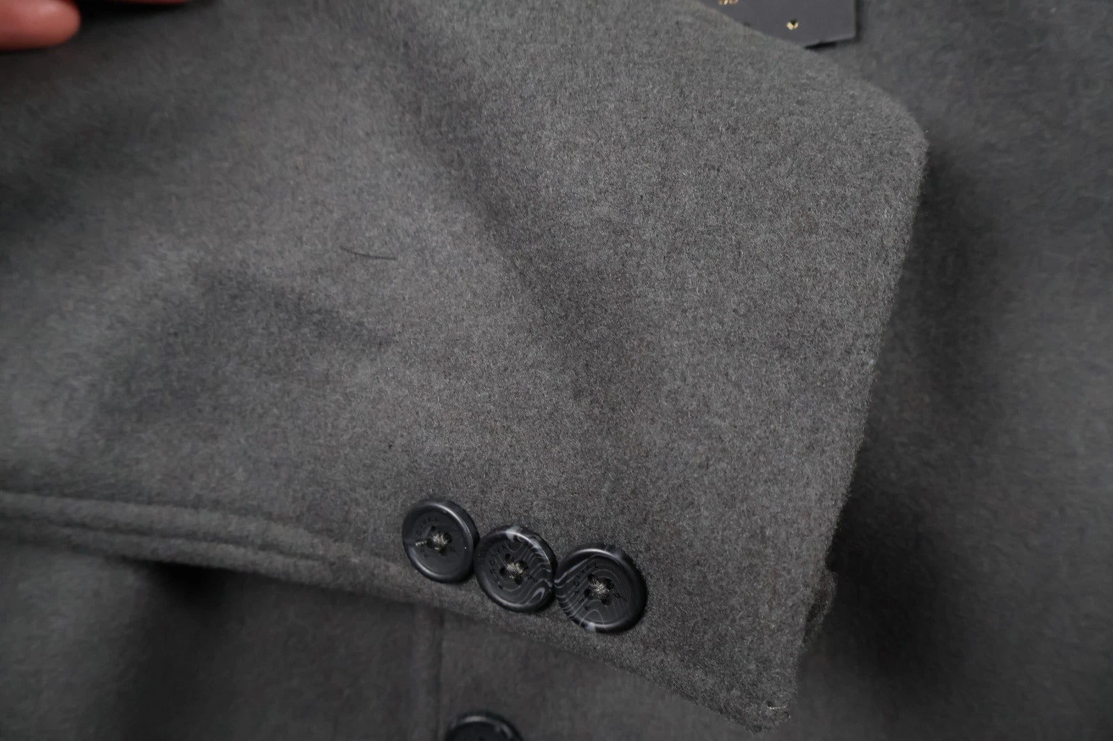 Percival Men's Melton Wool Pea Coat Jacket (Charcoal, Size 40)