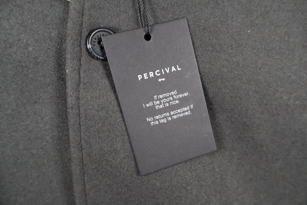 Percival Men's Melton Wool Pea Coat Jacket (Charcoal, Size 40)
