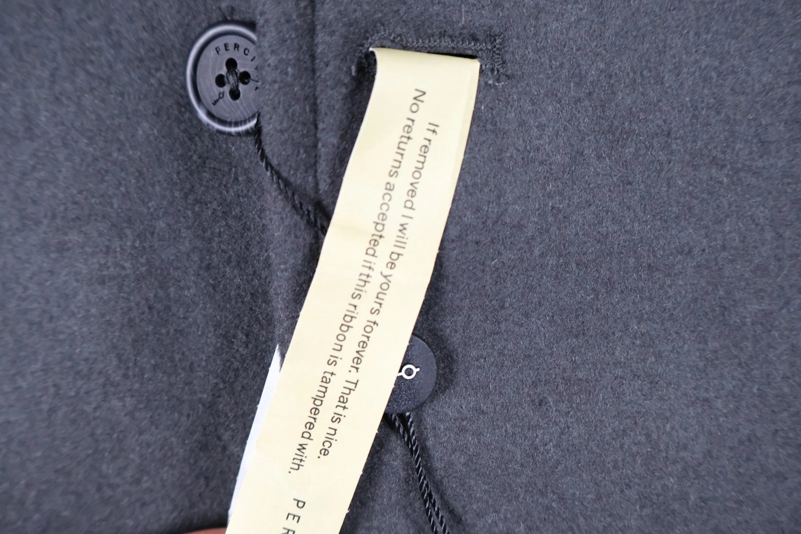Percival Men's Melton Wool Pea Coat Jacket (Charcoal, Size 40)