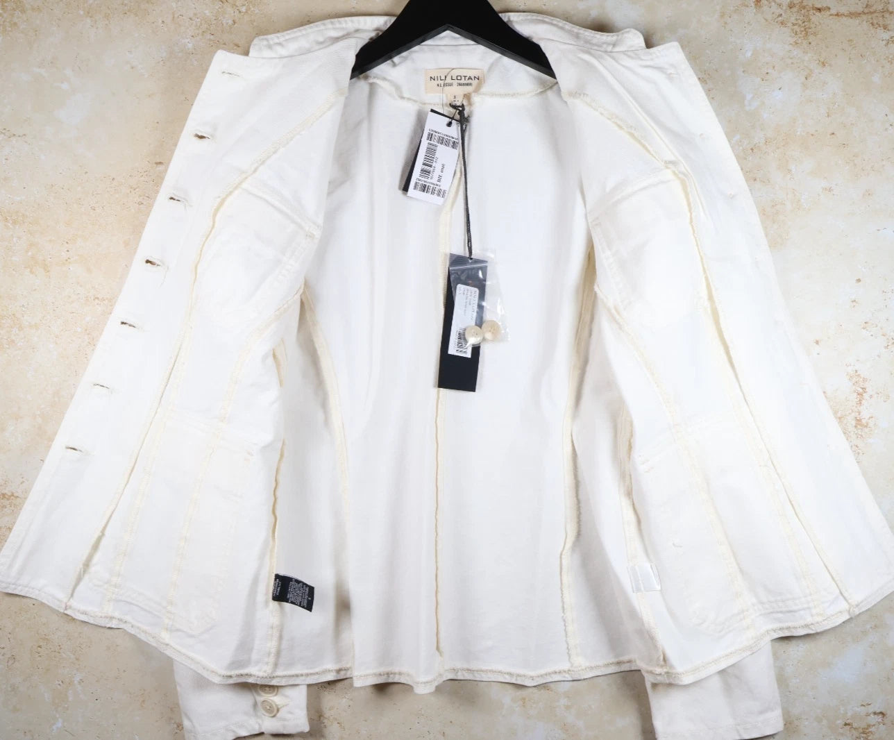 Nili Lotan Geraldine Denim Jacket (Cream, Small)