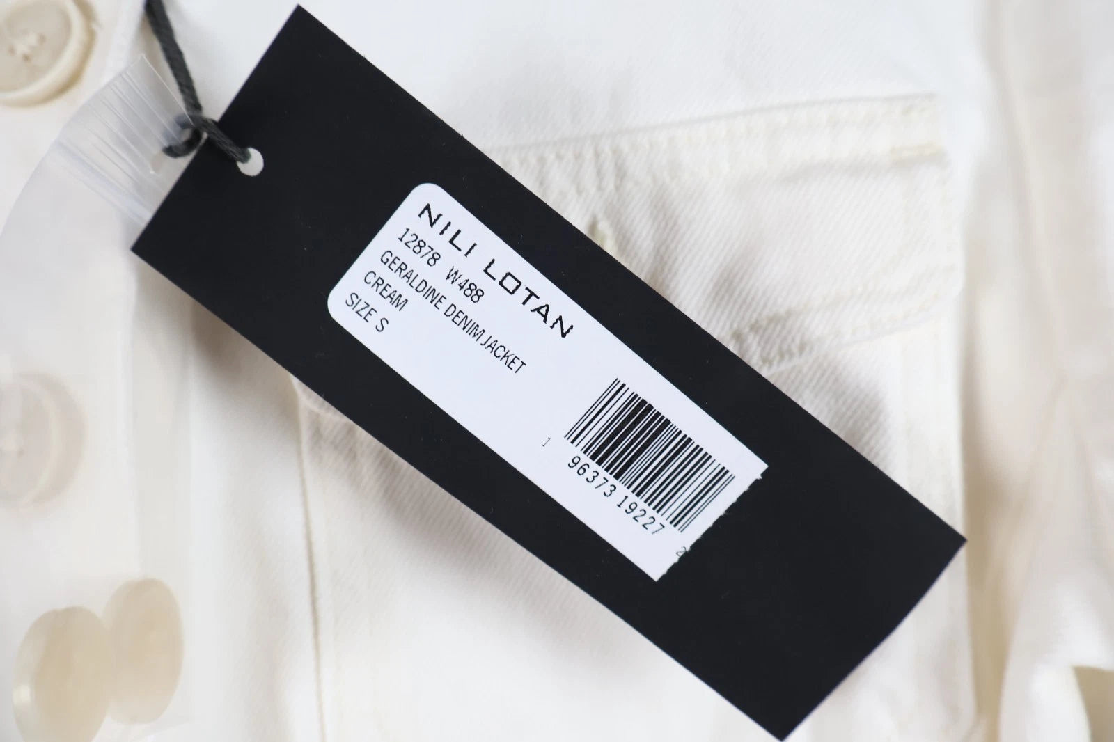 Nili Lotan Geraldine Denim Jacket (Cream, Small)
