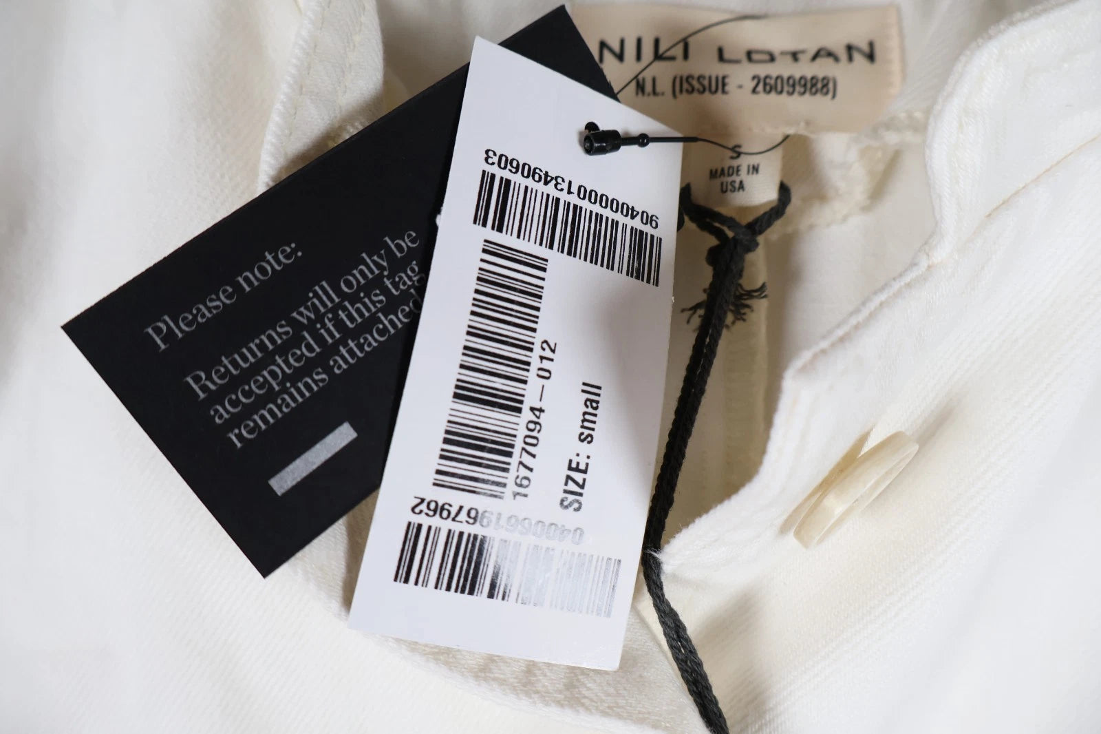 Nili Lotan Geraldine Denim Jacket (Cream, Small)