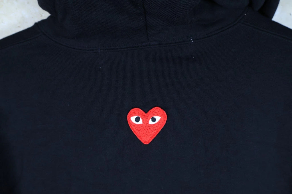 COMME des GARÇONS Play Full Zip Hoodie (Black, Medium)