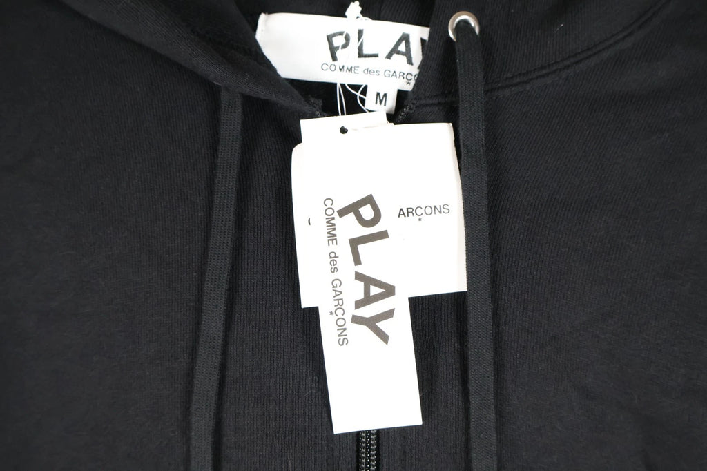 COMME des GARÇONS Play Full Zip Hoodie (Black, Medium)