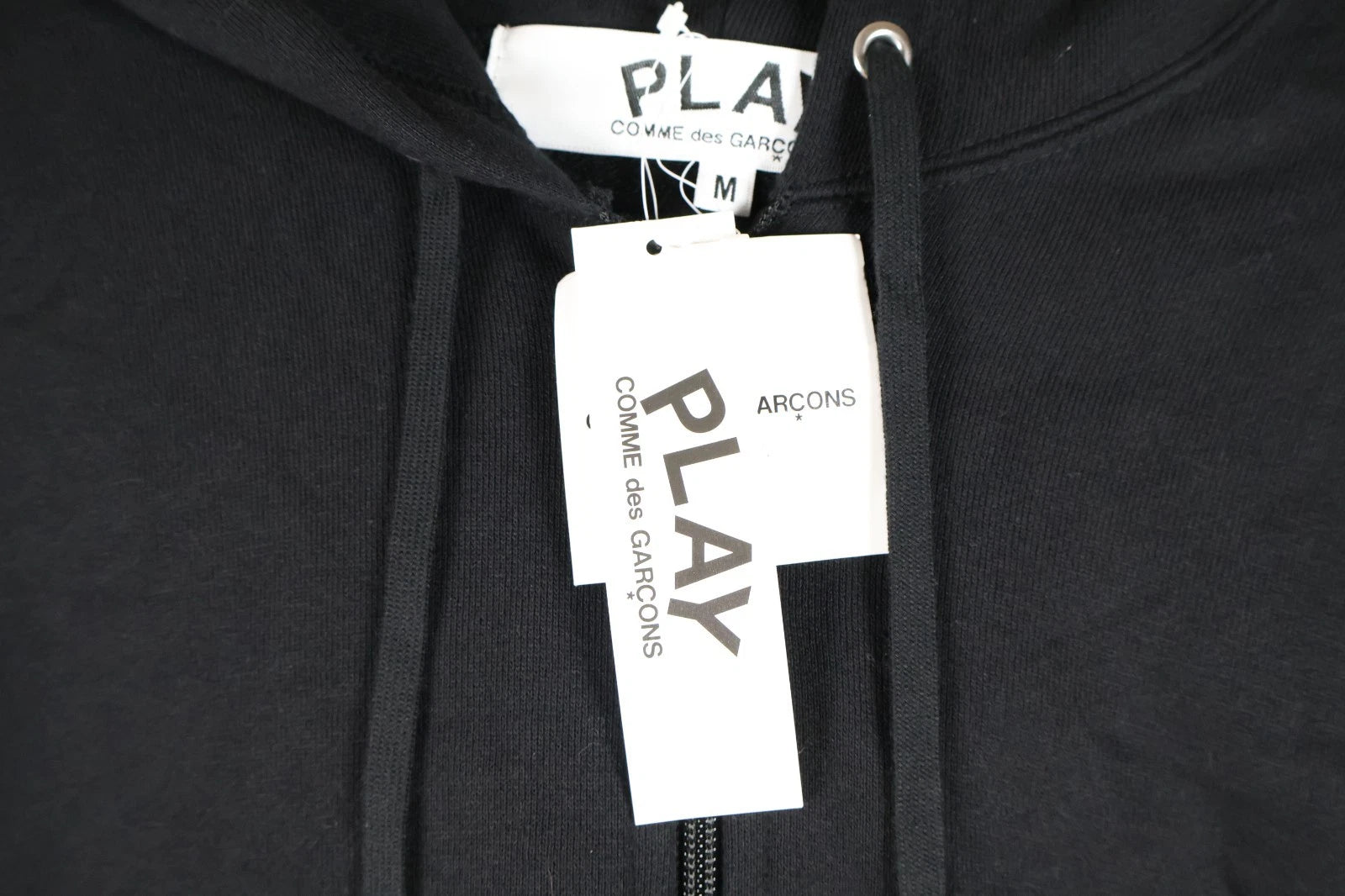 COMME des GARÇONS Play Full Zip Hoodie (Black, Medium)