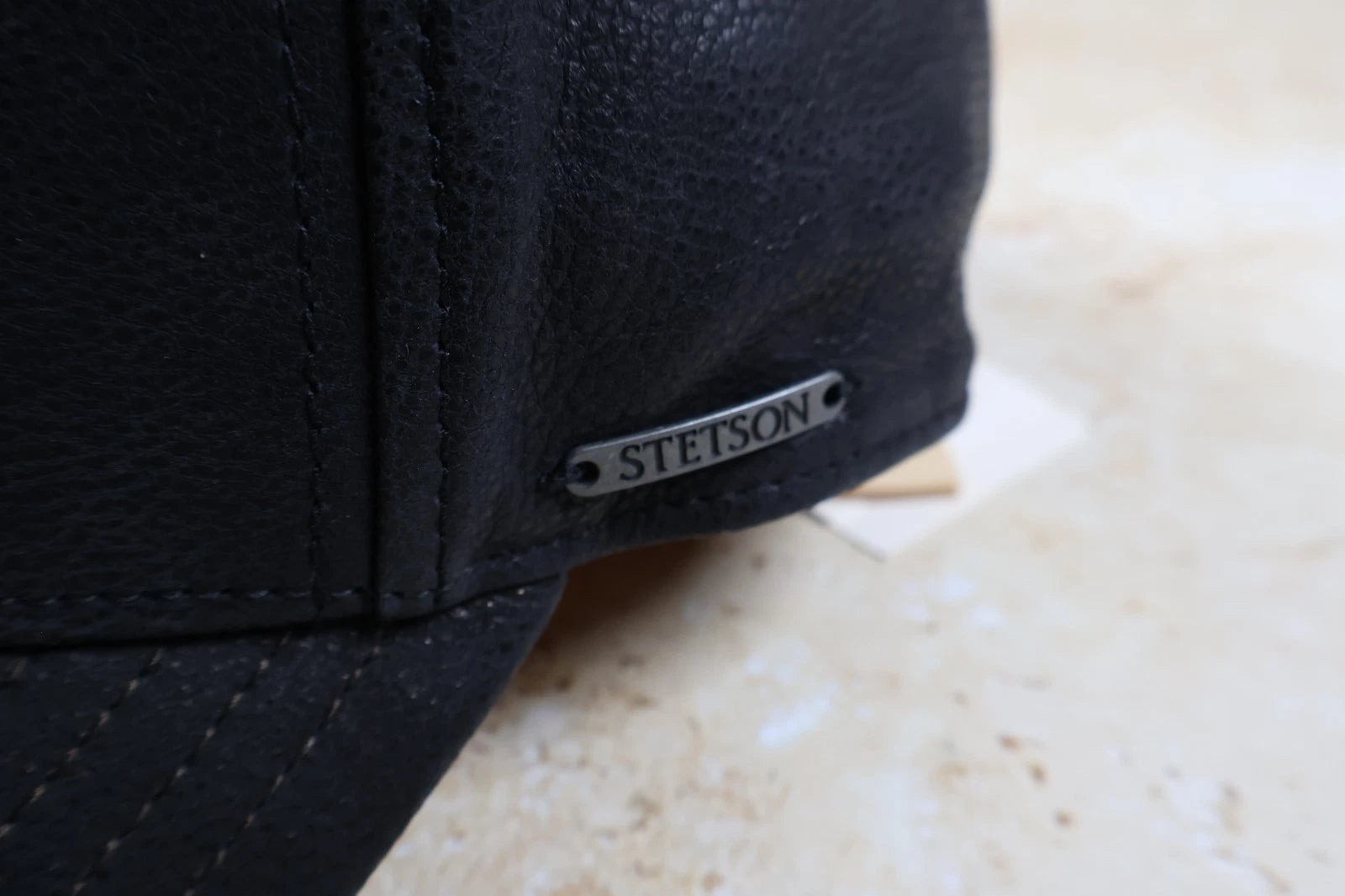 Stetson Chevrette Cowhide Cap with Ear Flaps (Black, L 58-59cm)