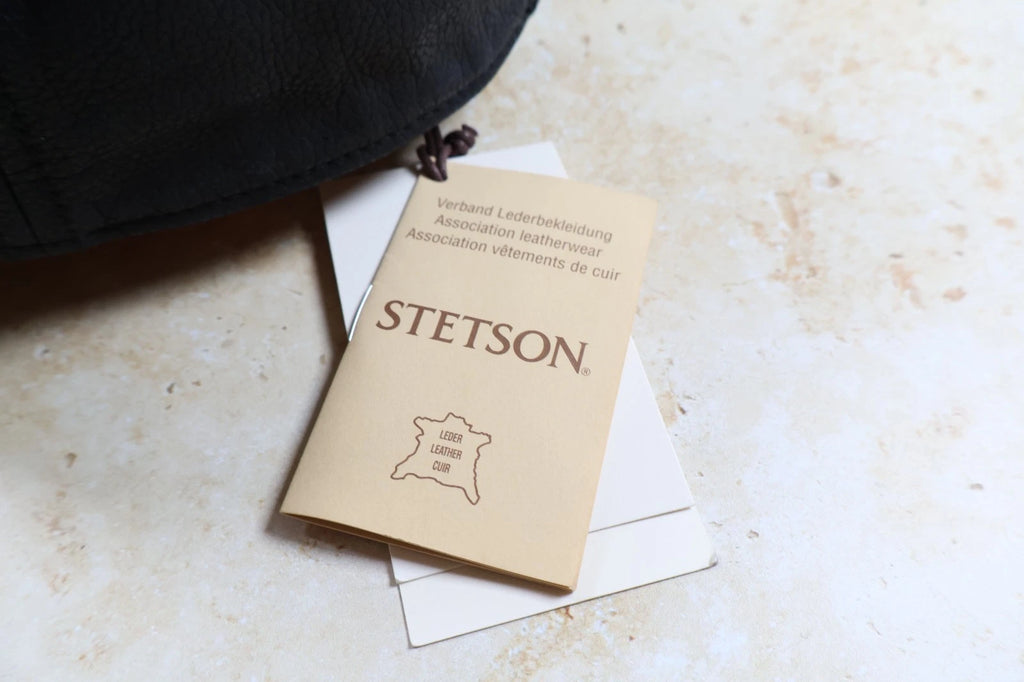Stetson Chevrette Cowhide Cap with Ear Flaps (Black, L 58-59cm)