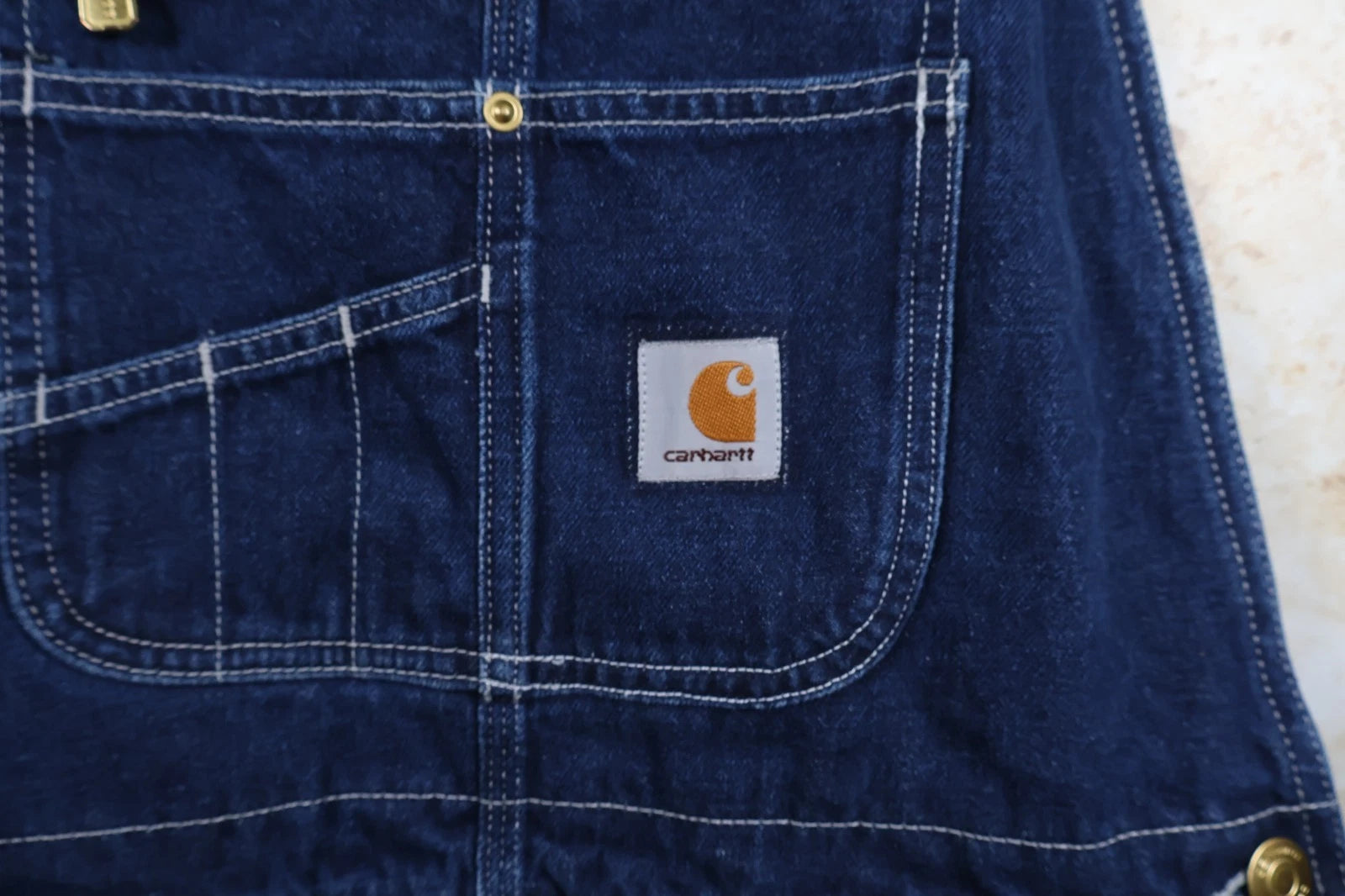 Carhartt Loose Fit Denim Bib Dungarees (Blue, Small)