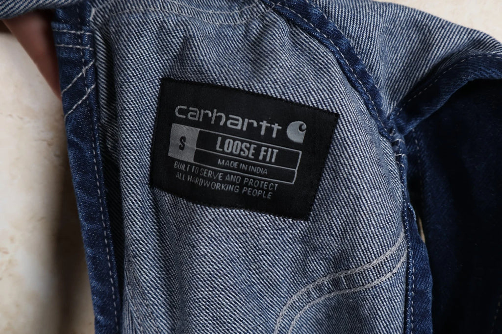 Carhartt Loose Fit Denim Bib Dungarees (Blue, Small)