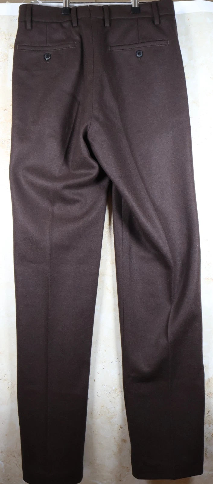 Sunspel Men's Wool Pleated Trousers (Brown, W28)