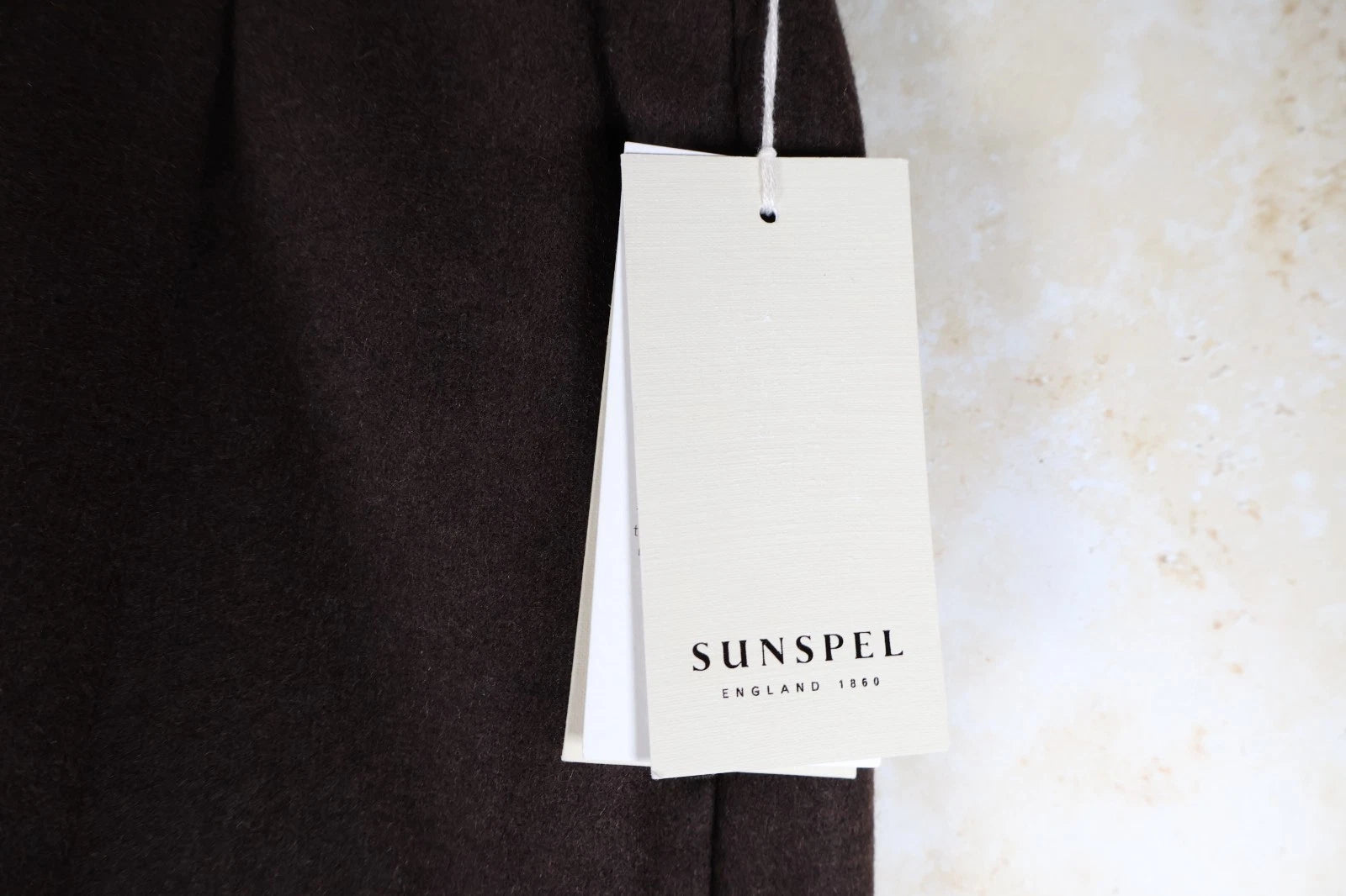 Sunspel Men's Wool Pleated Trousers (Brown, W28)