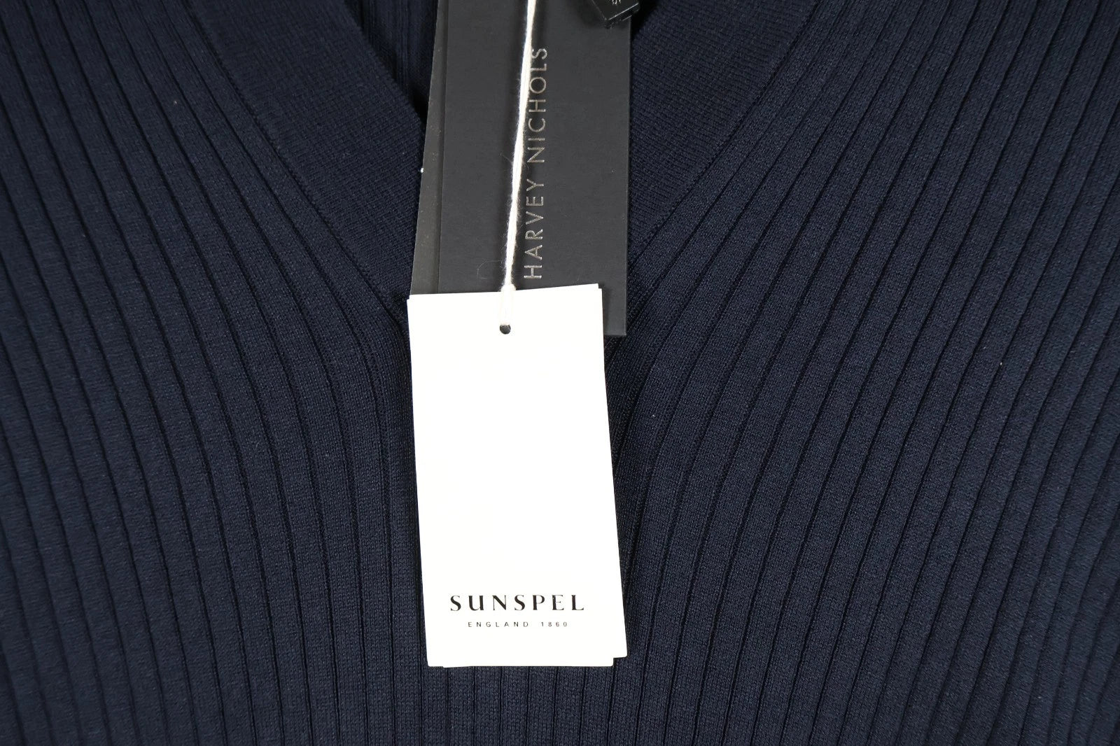 Sunspel Fine Rib Silk Cotton Polo (Navy, XXL)