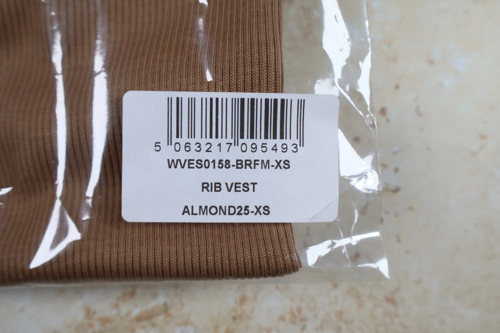 Sunspel Women's Ribbed Tank Top (Almond, XS)
