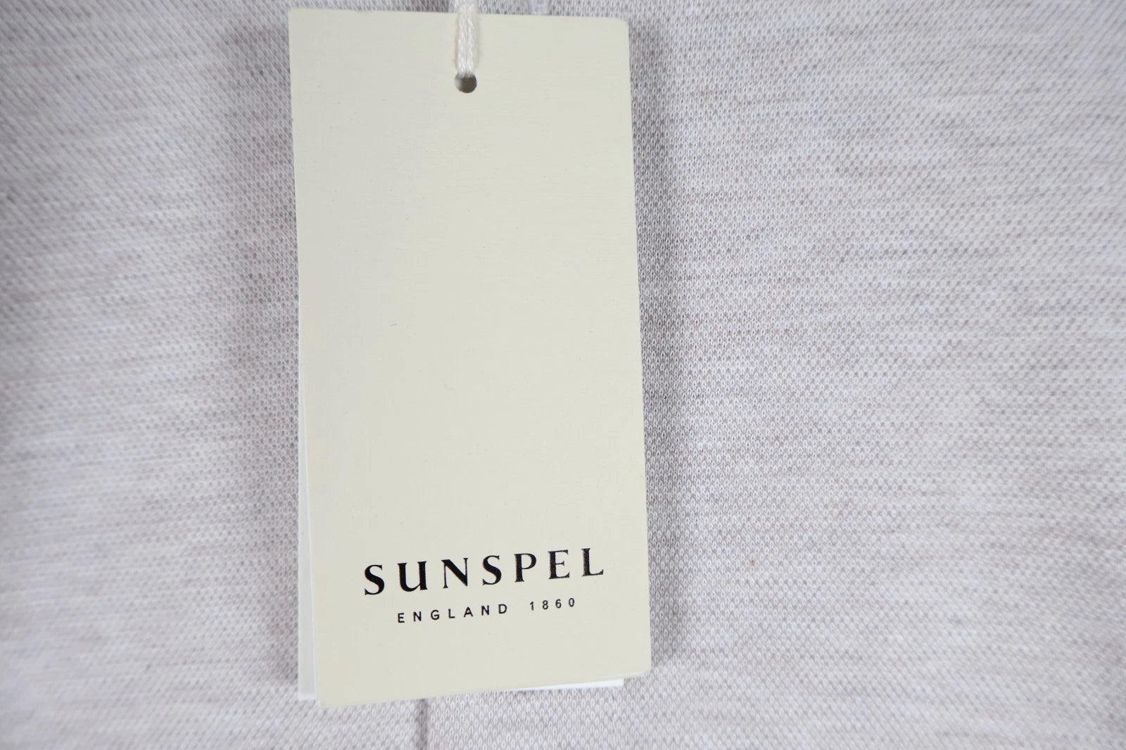 Sunspel Men's Pique Cashmere/Pima Cotton Jersey Shirt (Putty, Medium)