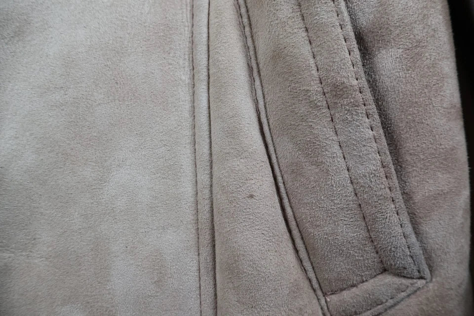 Women's Vintage Sheepskin Long Coat with Fur Collar