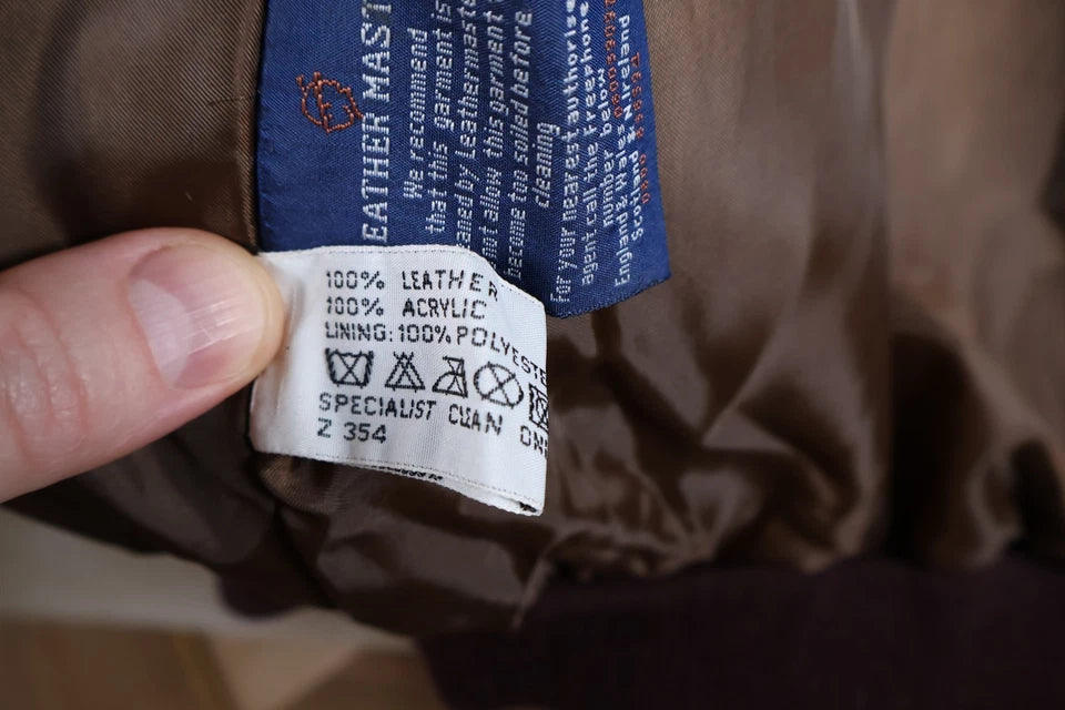 KFMC Vintage Button Up Leather Jacket with Aztec/Navajo Design
